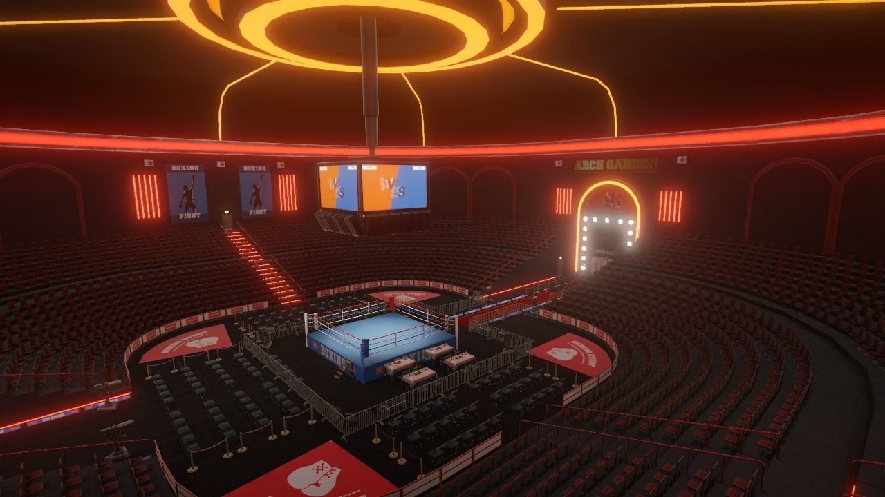 Low Poly Boxing Arena Arch Garden Low-poly 3D model_2