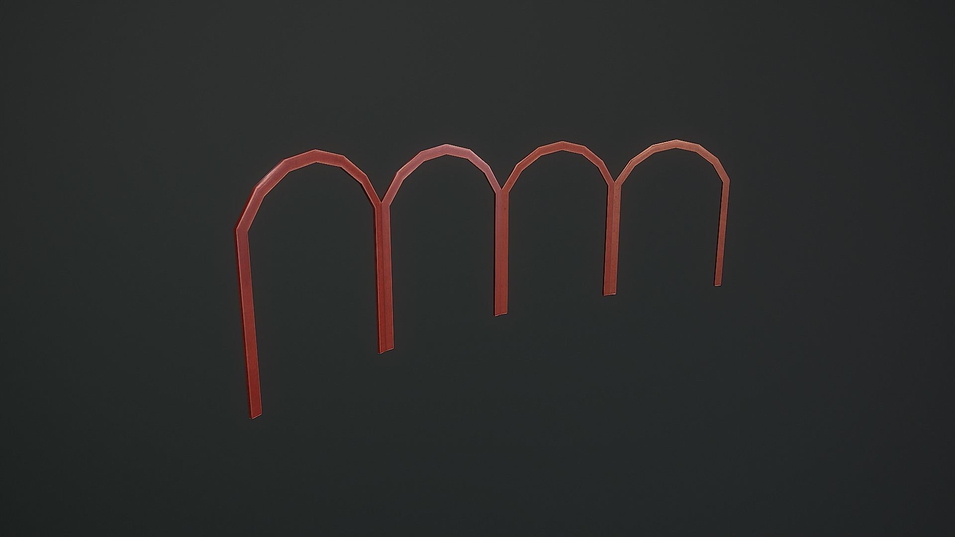 Low Poly Boxing Arena Arch Garden Low-poly 3D model_5