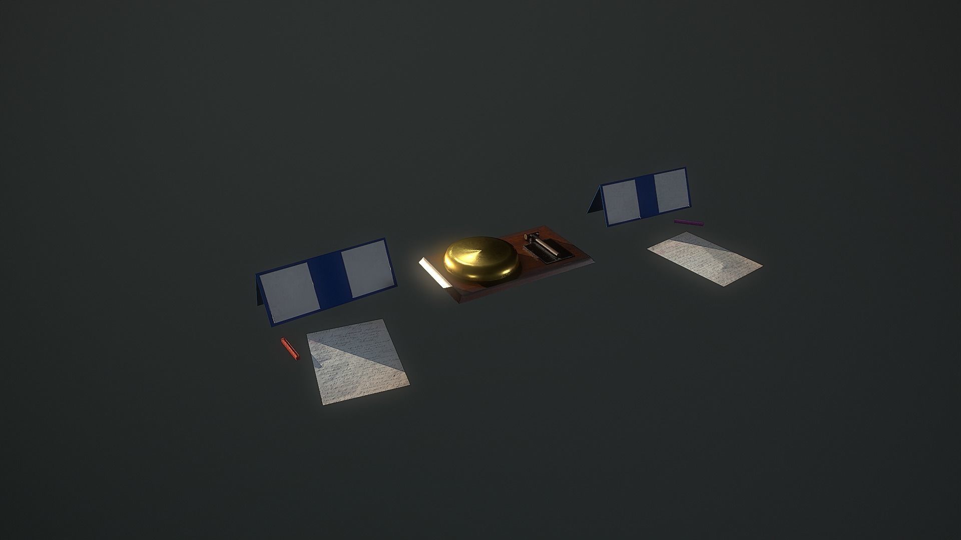 Low Poly Boxing Arena Arch Garden Low-poly 3D model_35