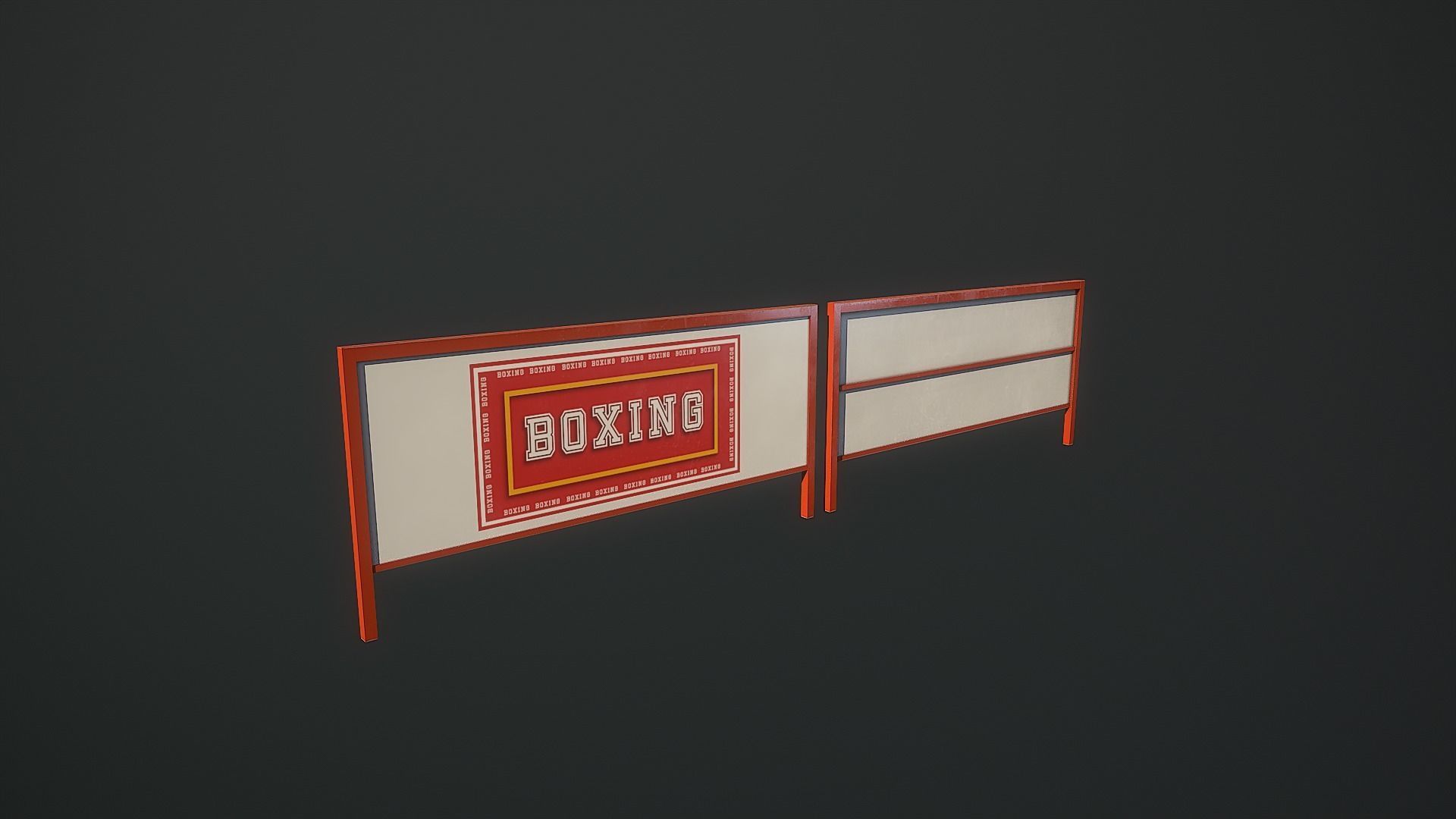 Low Poly Boxing Arena Arch Garden Low-poly 3D model_3