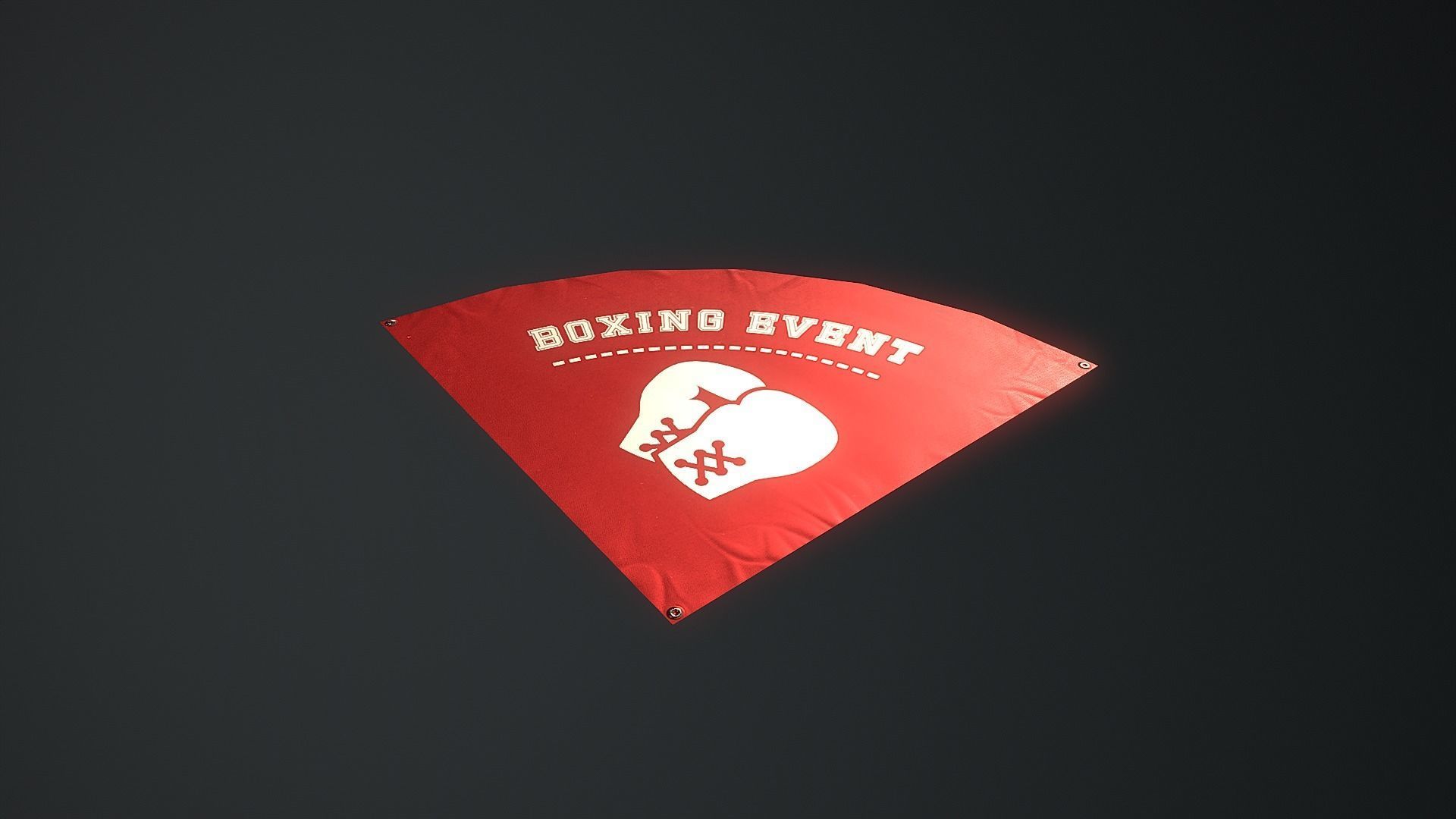 Low Poly Boxing Arena Arch Garden Low-poly 3D model_13