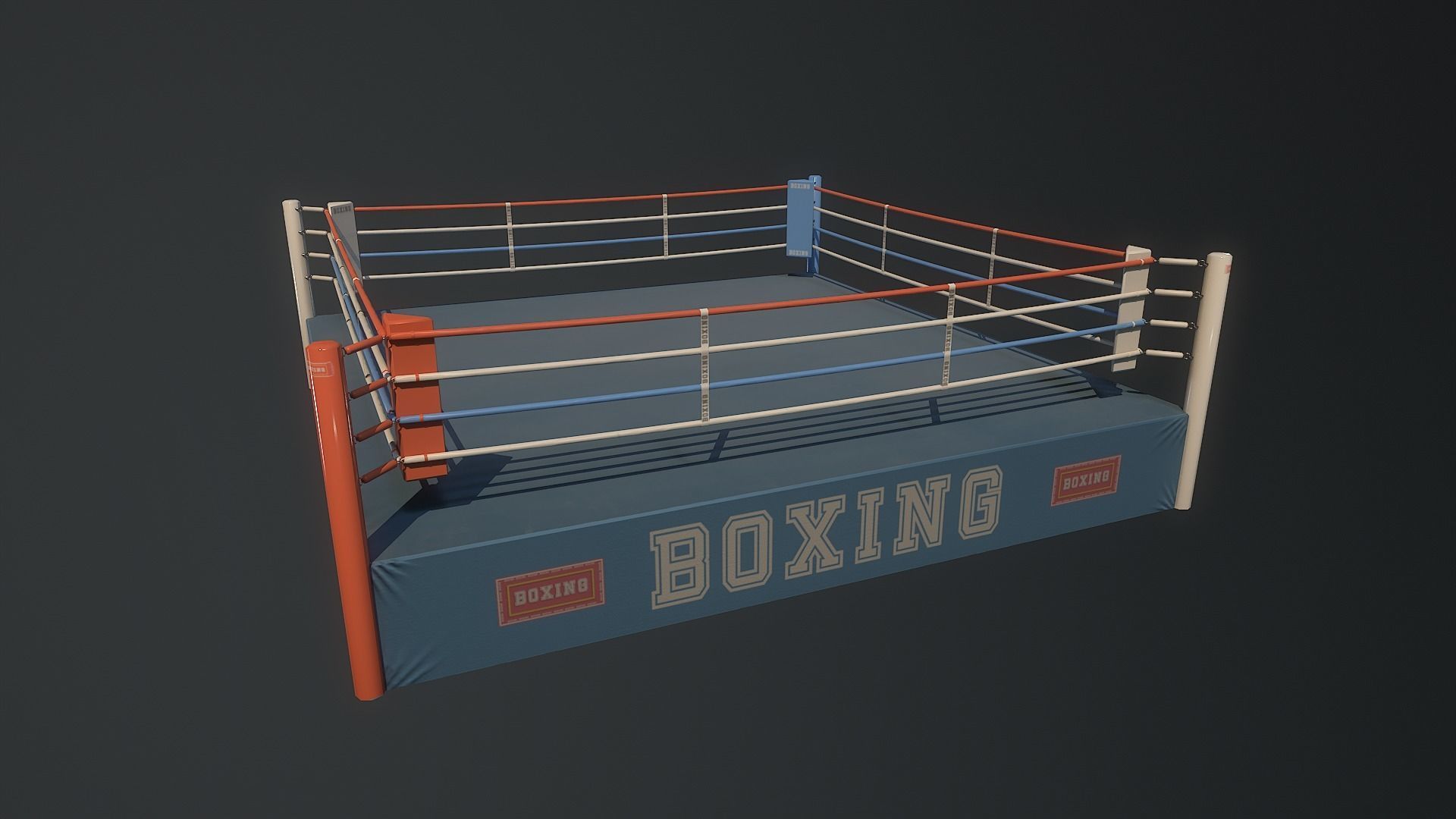 Low Poly Boxing Arena Arch Garden Low-poly 3D model_8