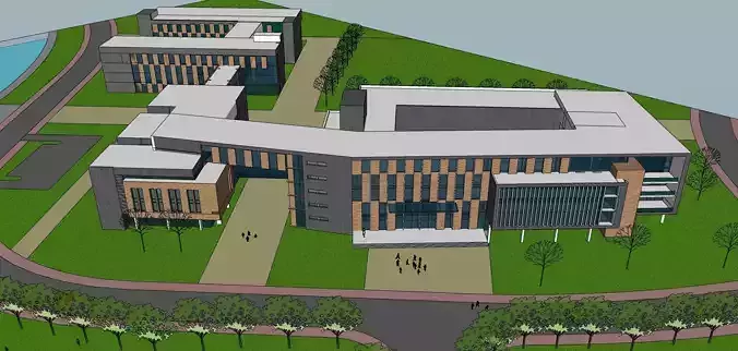 Educational modern building sketchup model