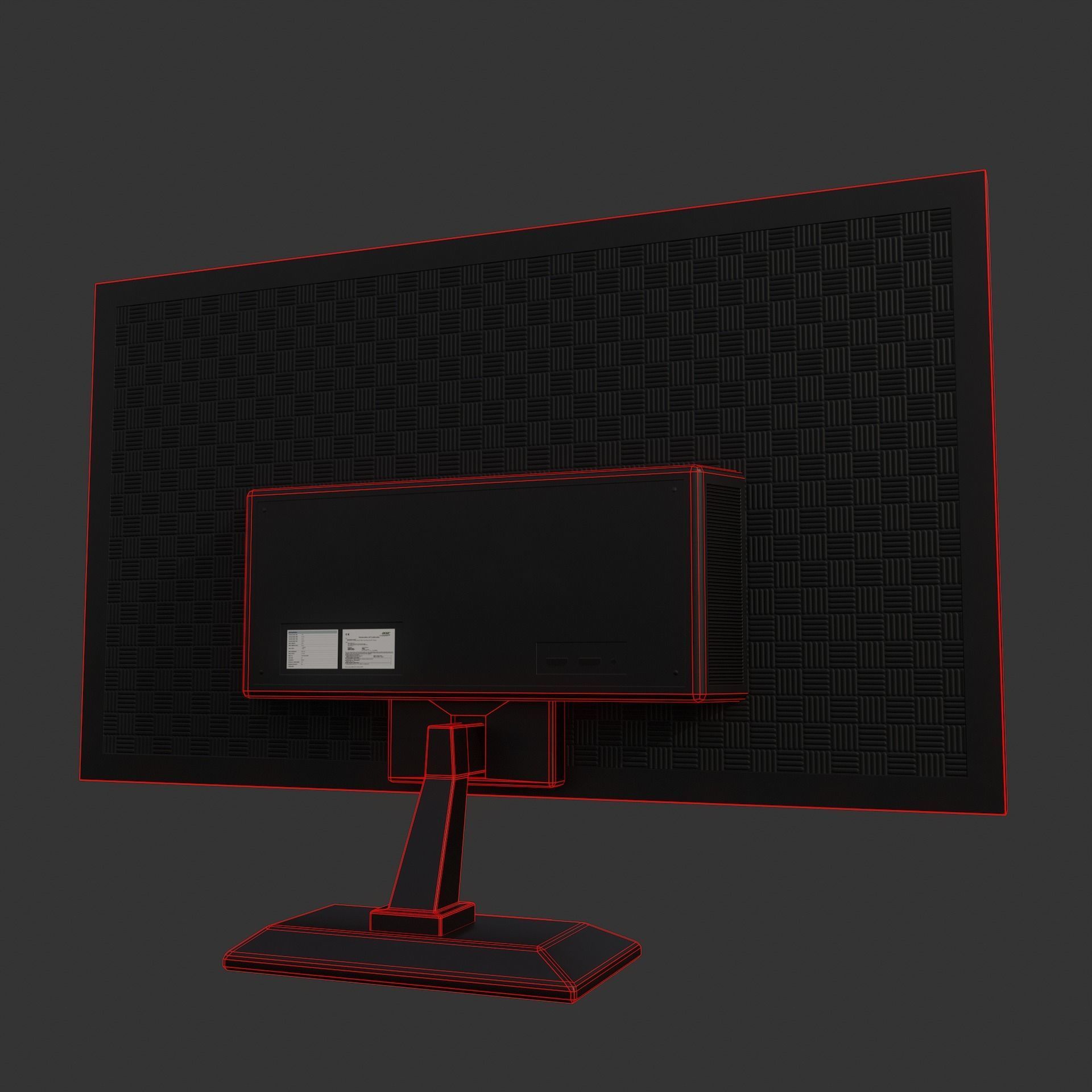 Desktop Monitor Low-poly 3D model_10