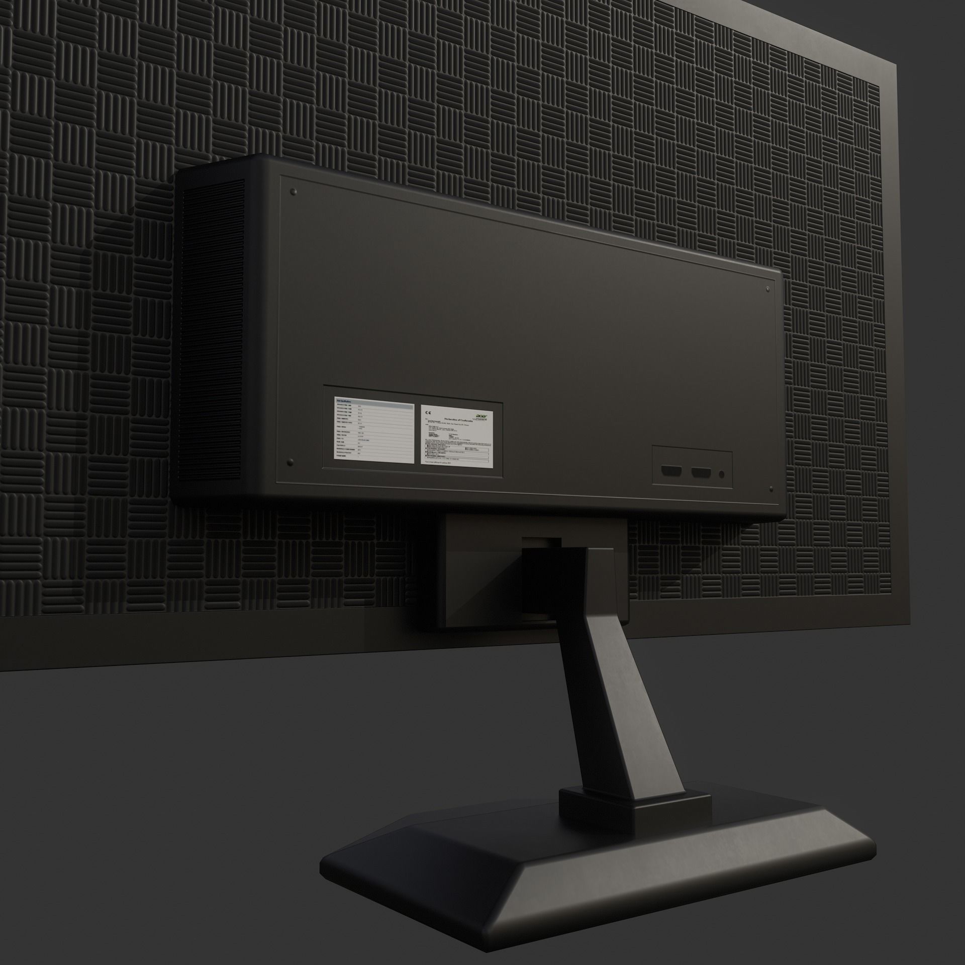 Desktop Monitor Low-poly 3D model_9