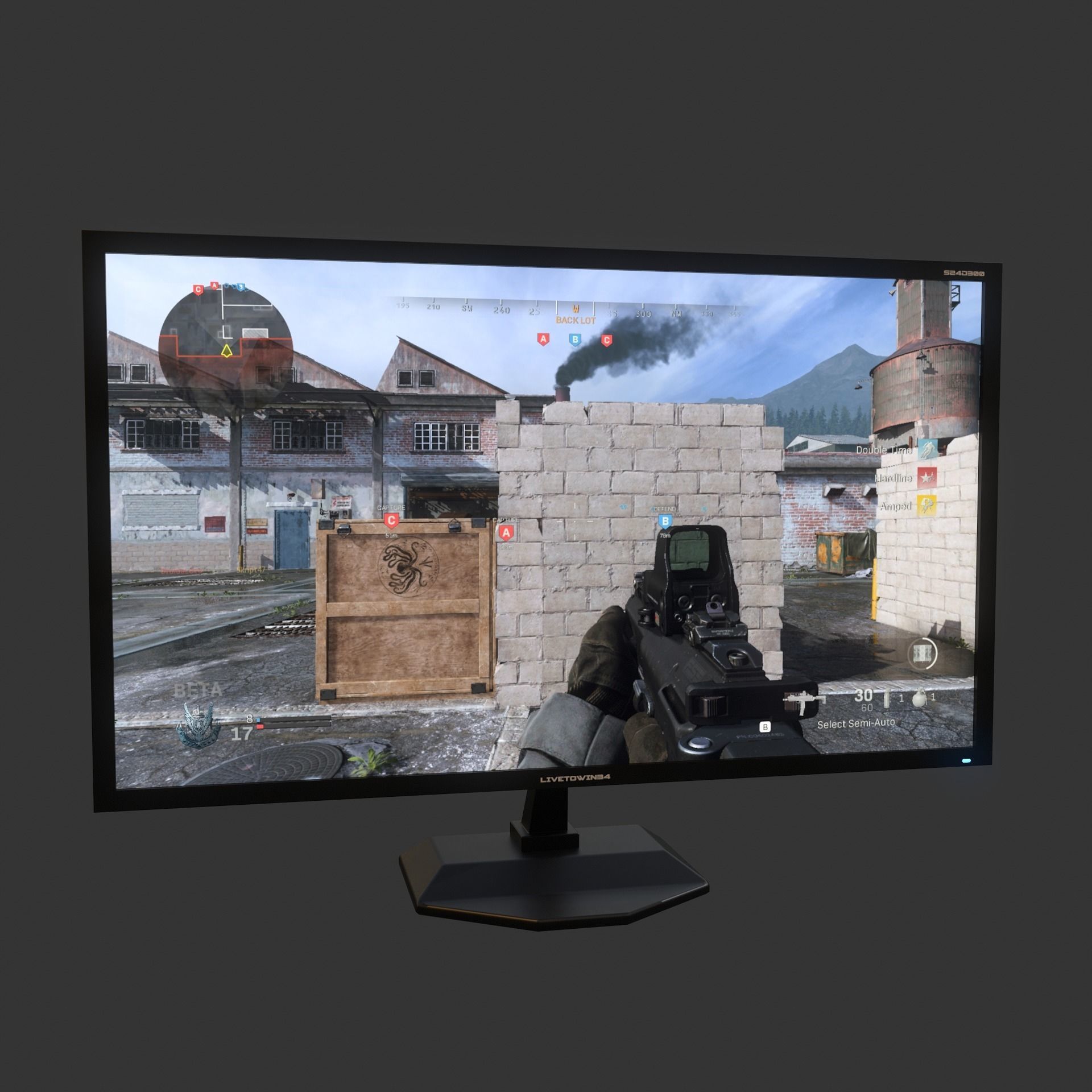 Desktop Monitor Low-poly 3D model_4