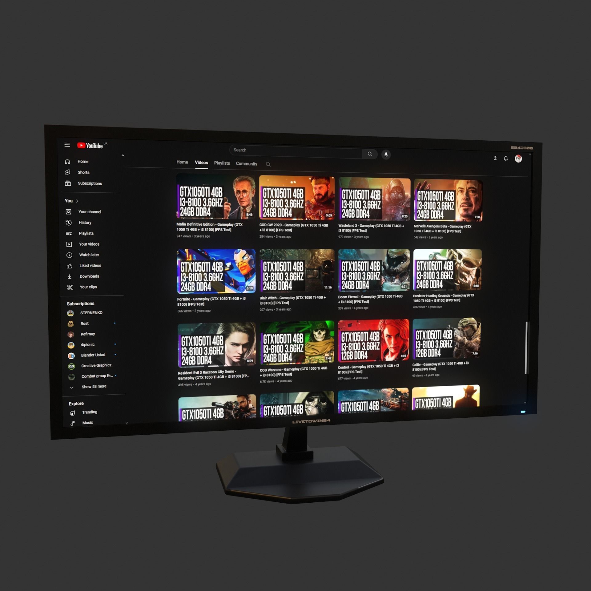 Desktop Monitor Low-poly 3D model_7