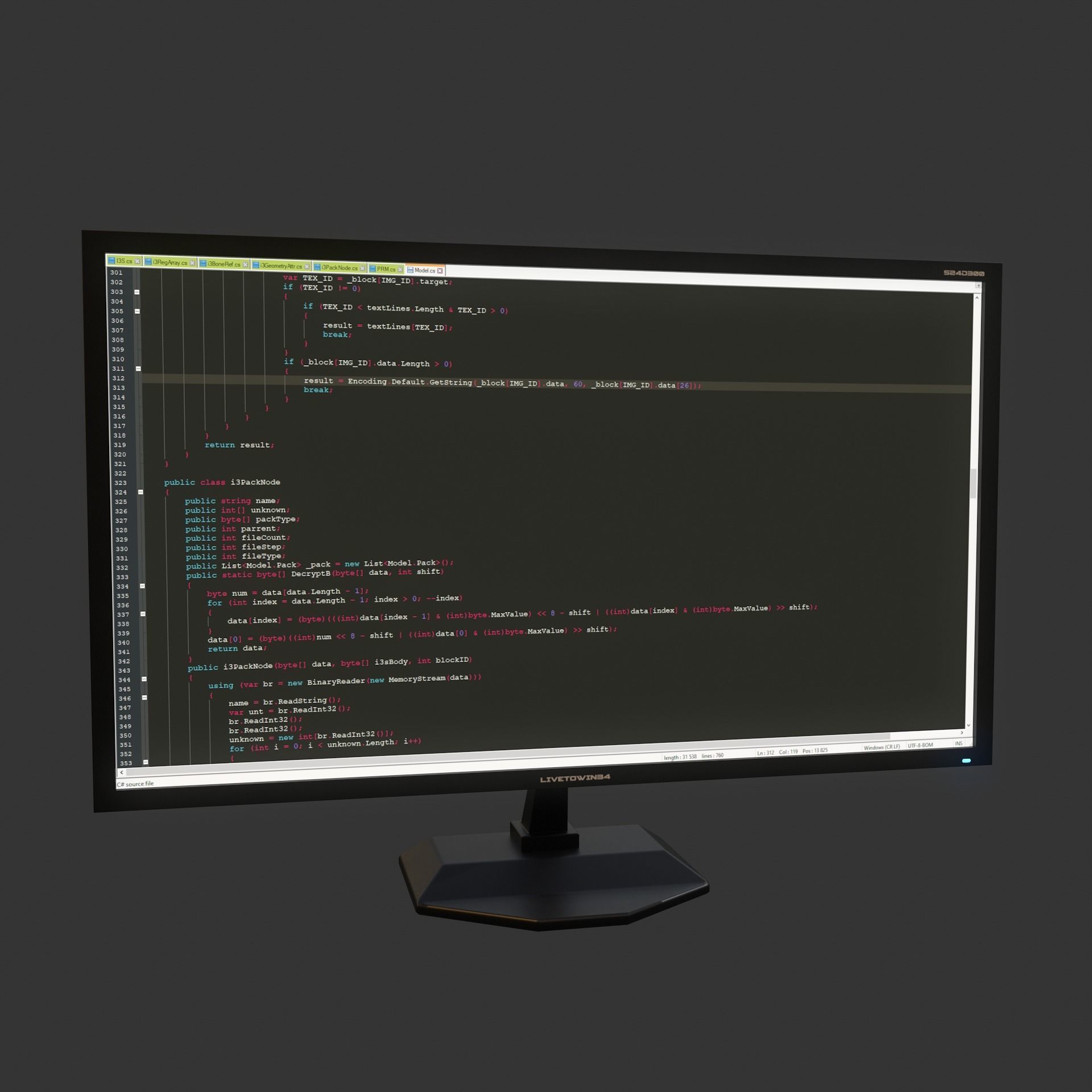 Desktop Monitor Low-poly 3D model_6