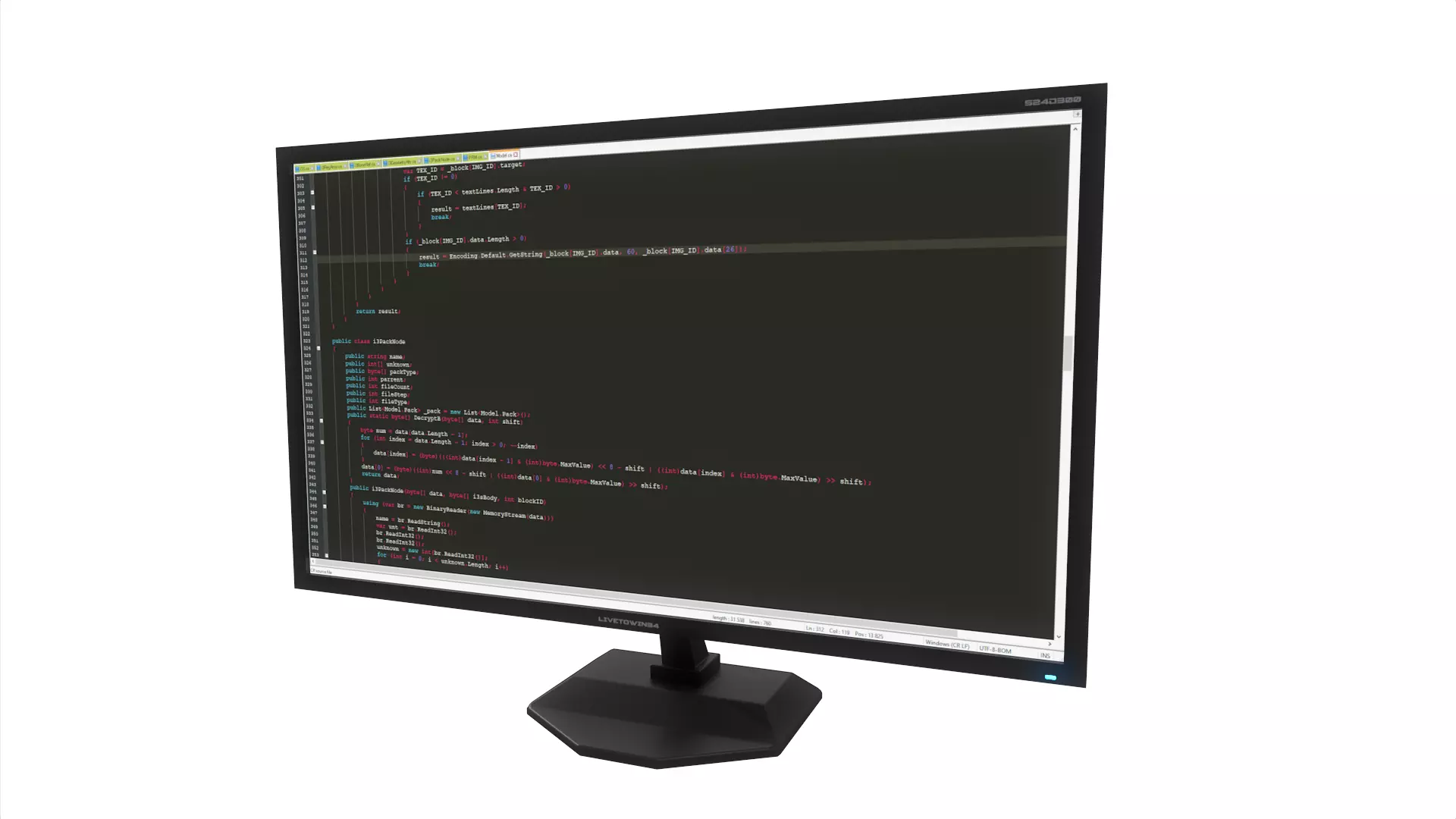 Desktop Monitor Low-poly 3D model_0