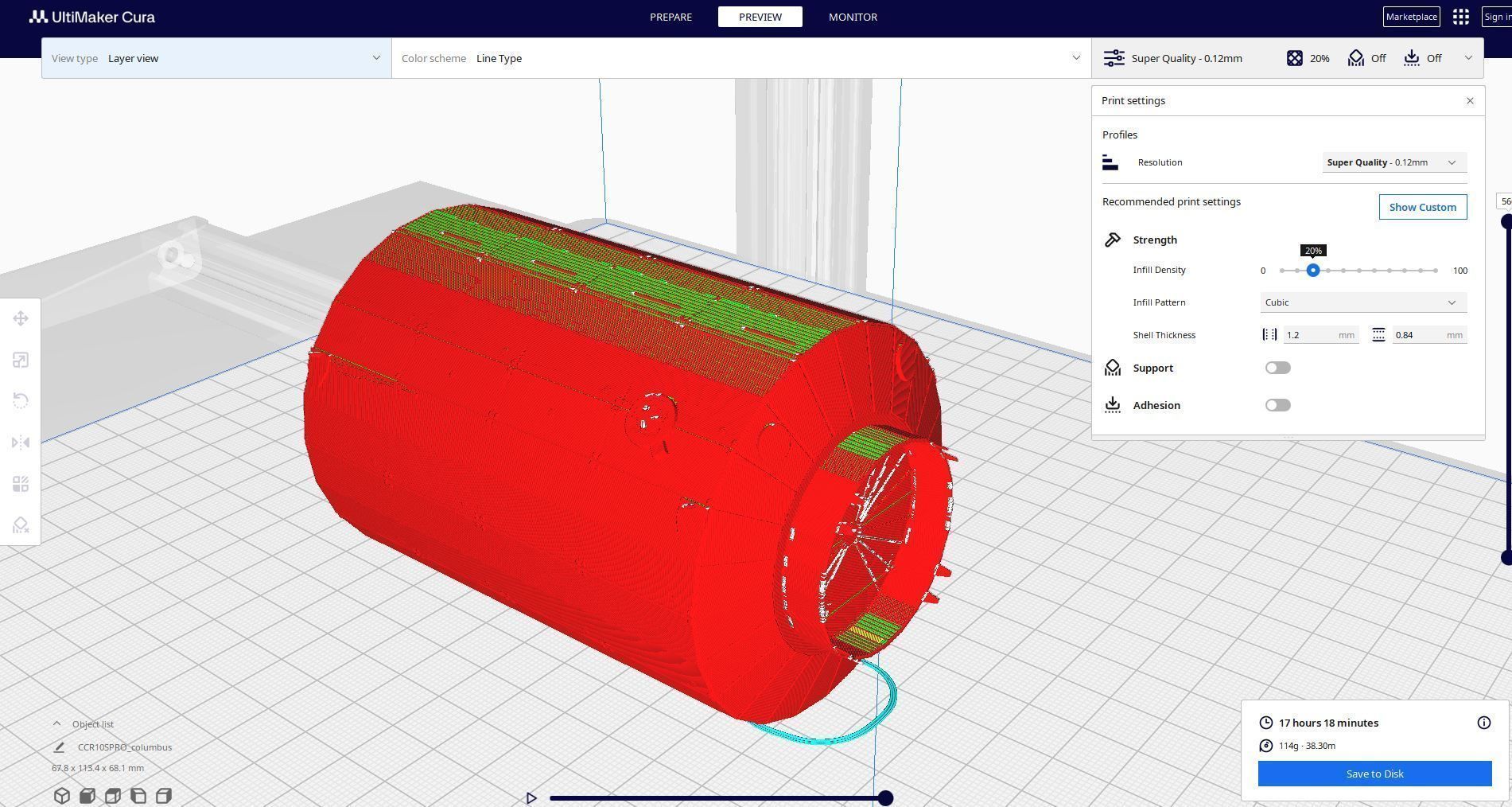 columbus space module 3D print model_6