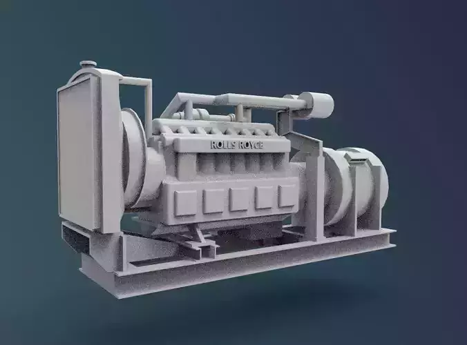 Marine Rolls R generator diesel 3d printed