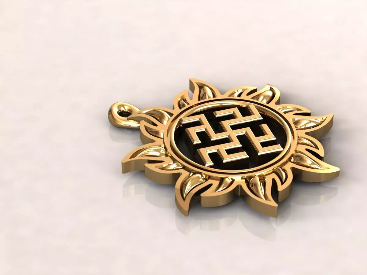 Sun cross obereg pendant 9 3D print model