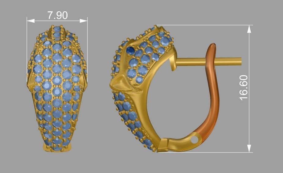 Panther Ear Ring 3D print model_4