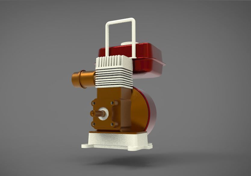 Yanmar gasoline engine 3D model_4