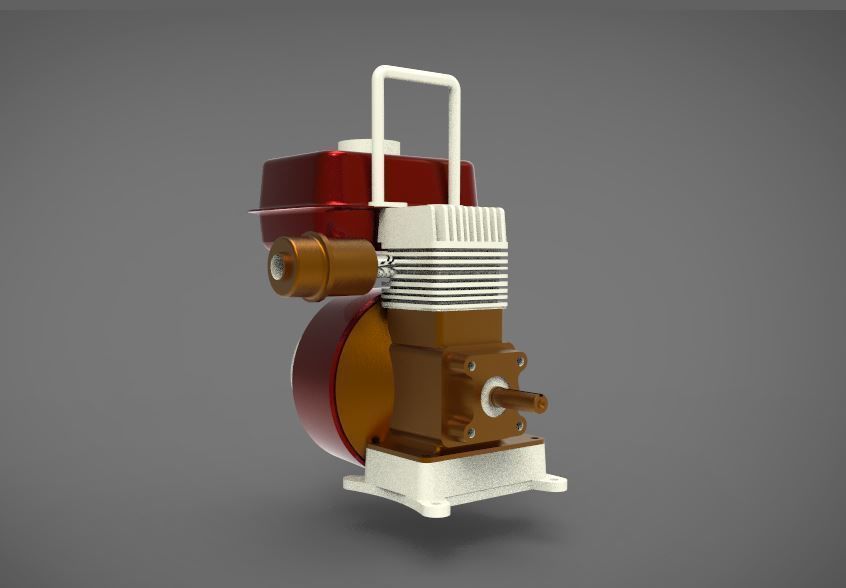 Yanmar gasoline engine 3D model_1