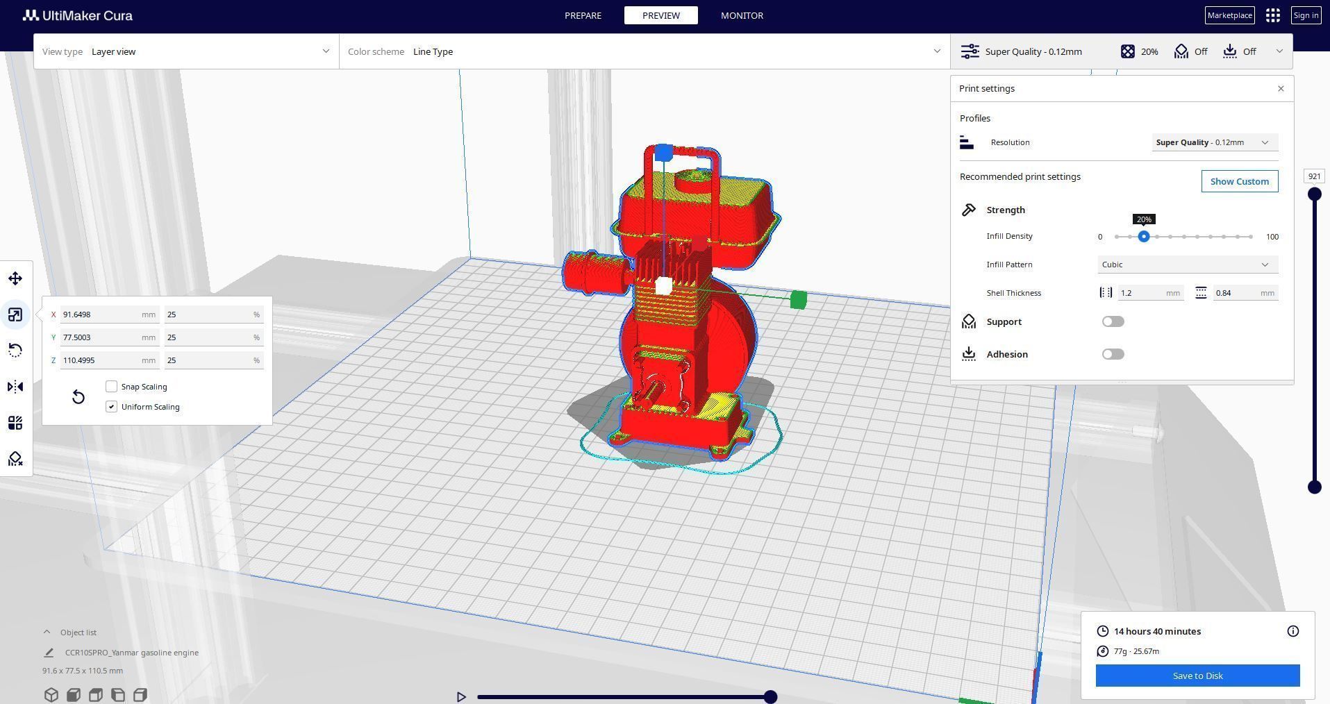 Yanmar gasoline engine 3D model_2