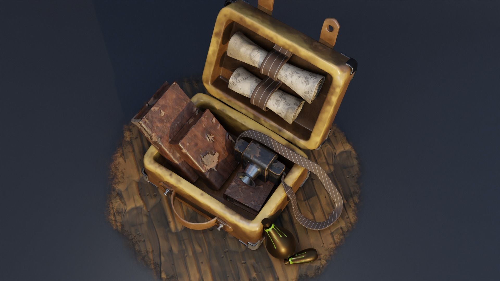 Suitcase Low-poly 3D model_2