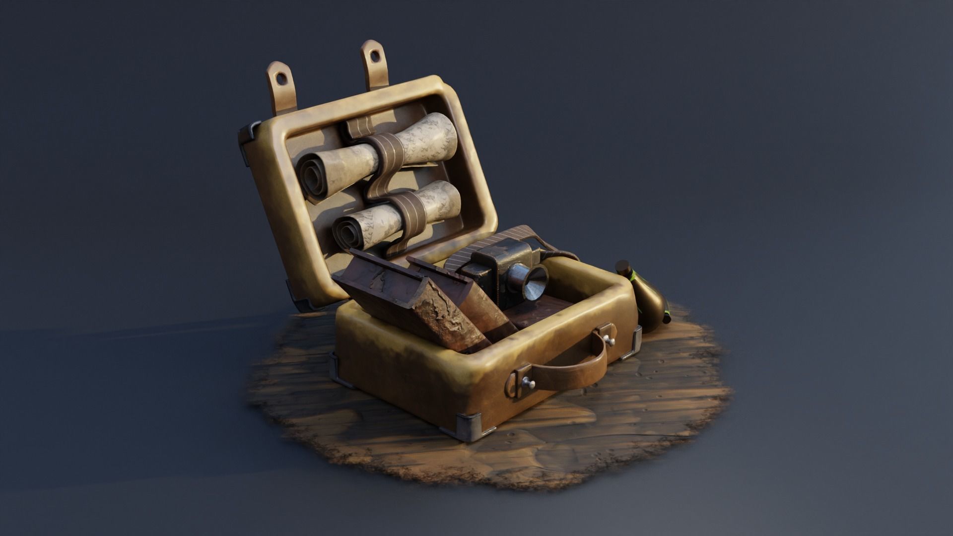 Suitcase Low-poly 3D model_1