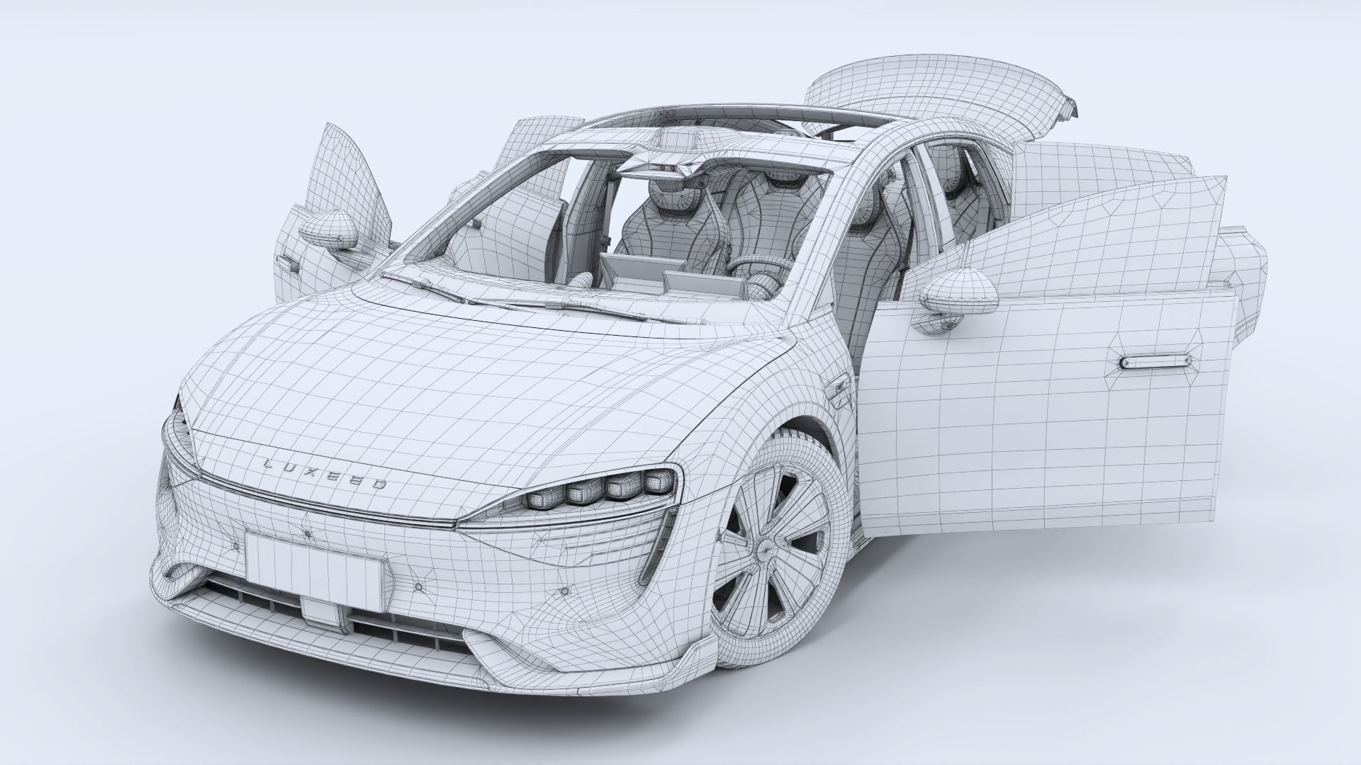 2024 Huawei HIMA Luxeed S7 RS with interior Low-poly 3D model_32