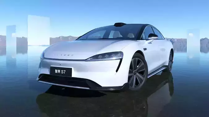 2024 Huawei HIMA Luxeed S7 RS with interior Low-poly 3D model