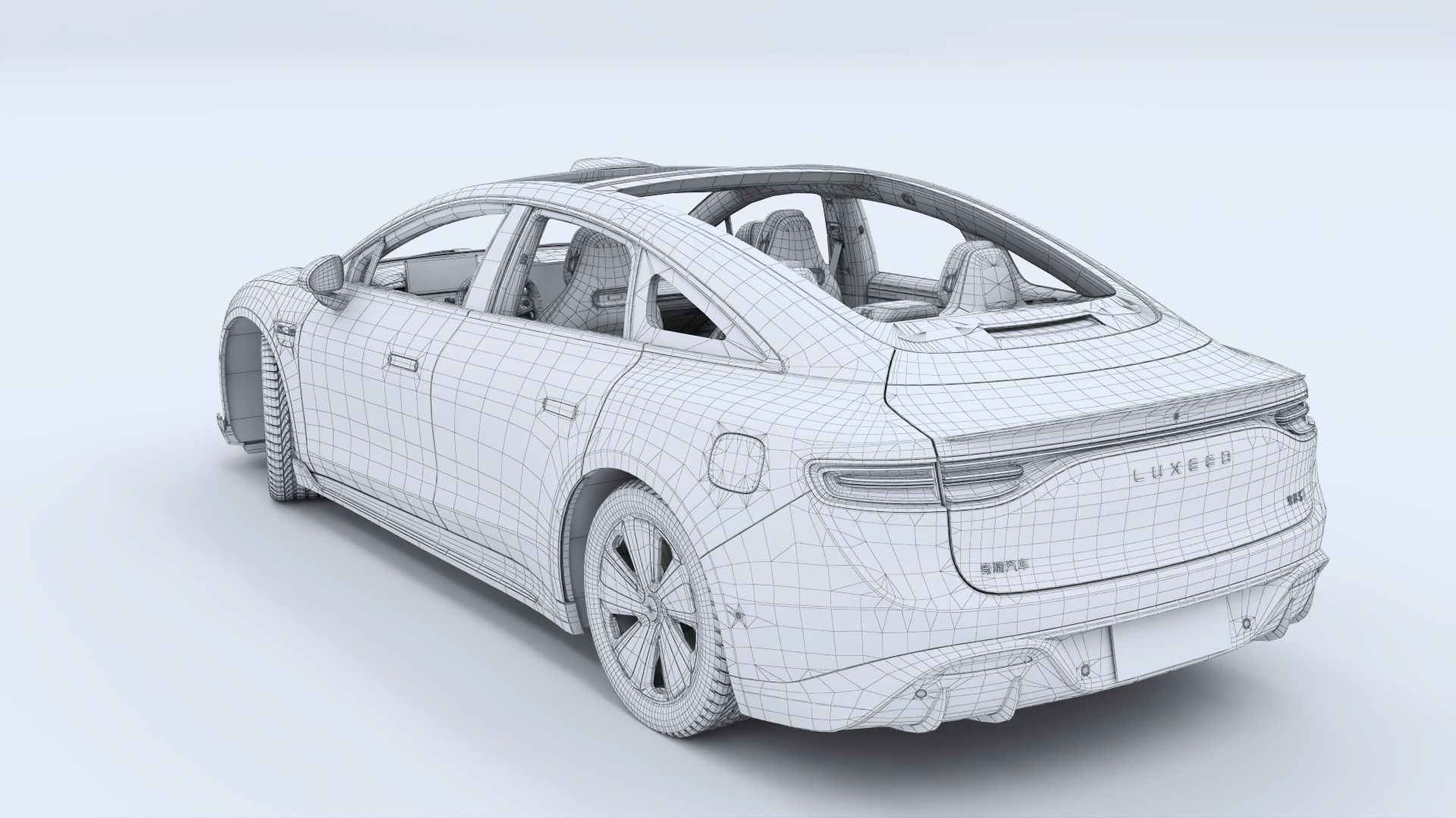 2024 Huawei HIMA Luxeed S7 RS with interior Low-poly 3D model_33