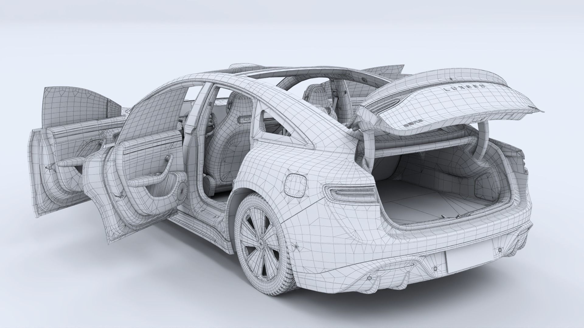 2024 Huawei HIMA Luxeed S7 RS with interior Low-poly 3D model_34