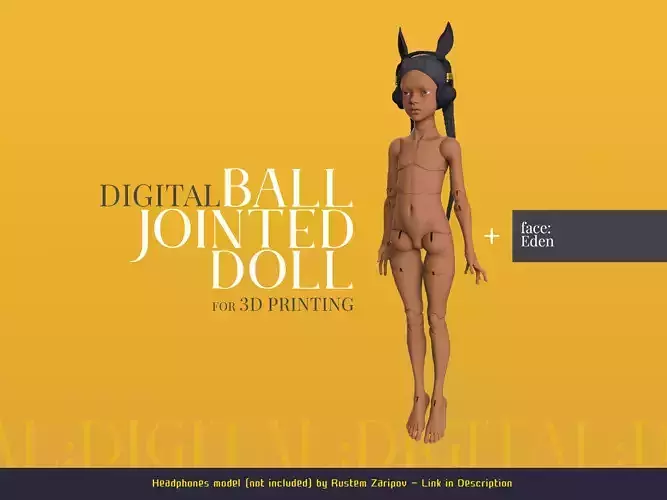 33cm Ball Jointed Doll Eden for 3D Printing 3D print model