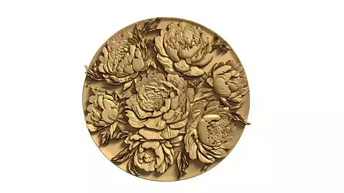 Classic circular carved decor ornament 12
