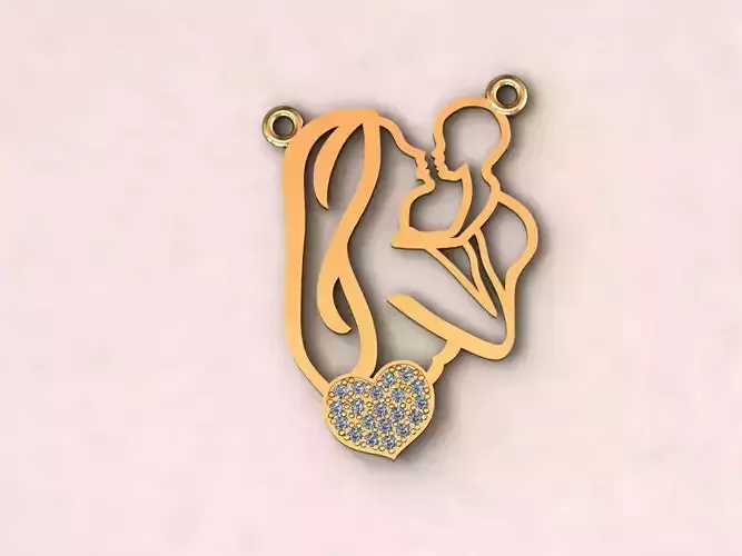 Mother with child baby pendant 11
