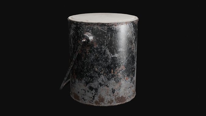 30 Old Dirty Paint Cans Low-poly 3D model