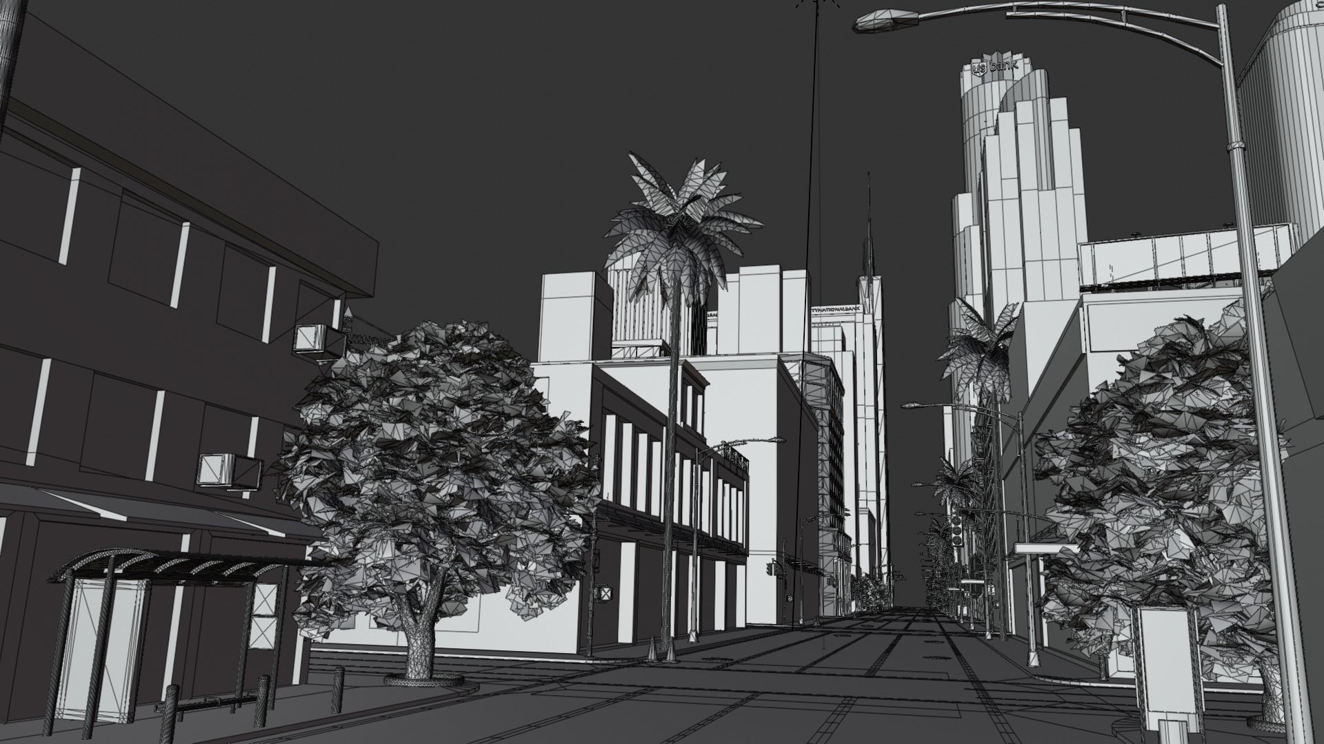 Los Angeles Hollywood Downtown California America LA 3D model_45