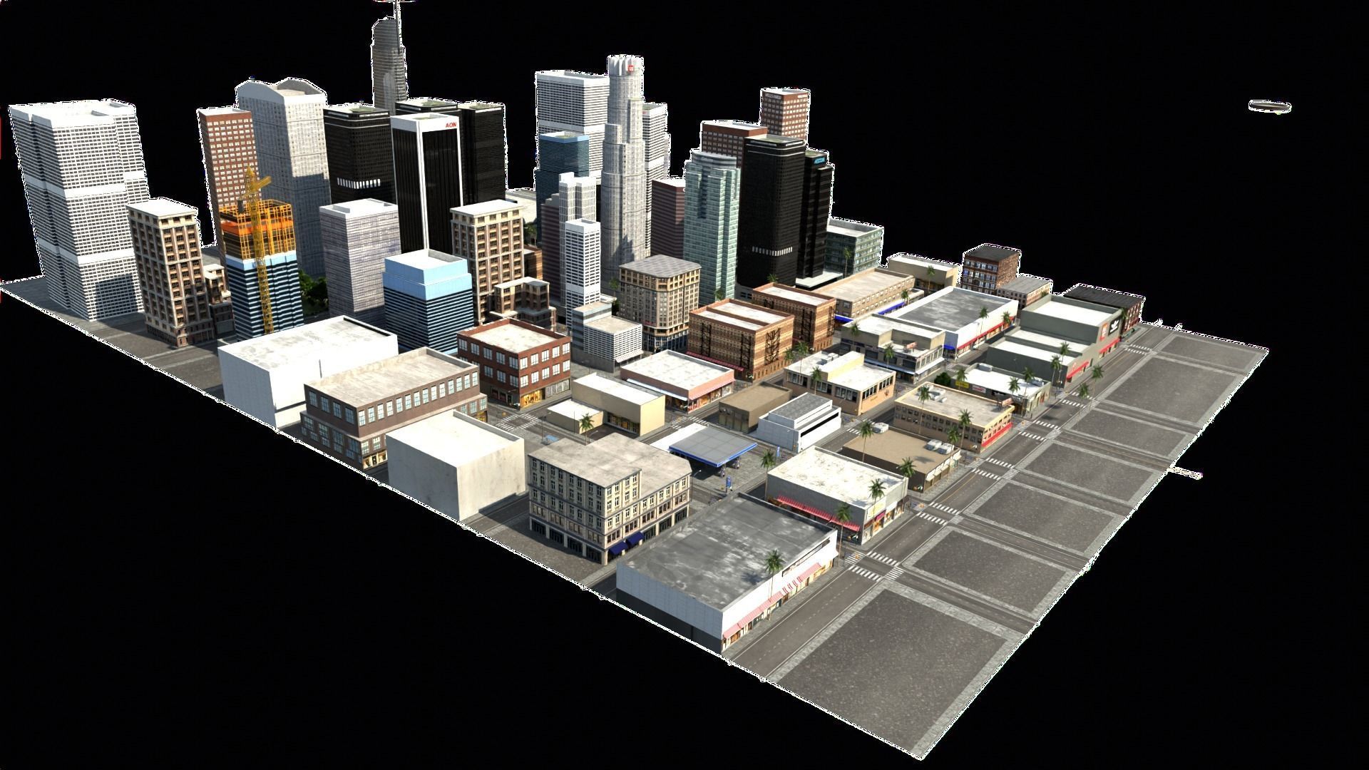 Los Angeles Hollywood Downtown California America LA 3D model_38