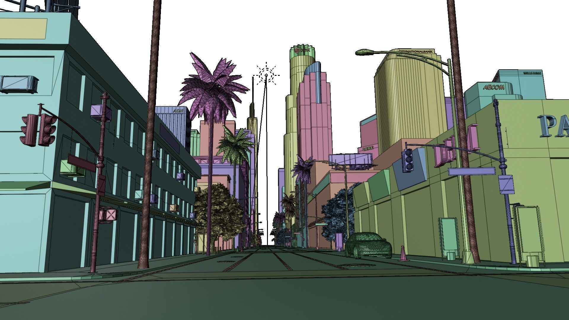 Los Angeles Hollywood Downtown California America LA 3D model_41