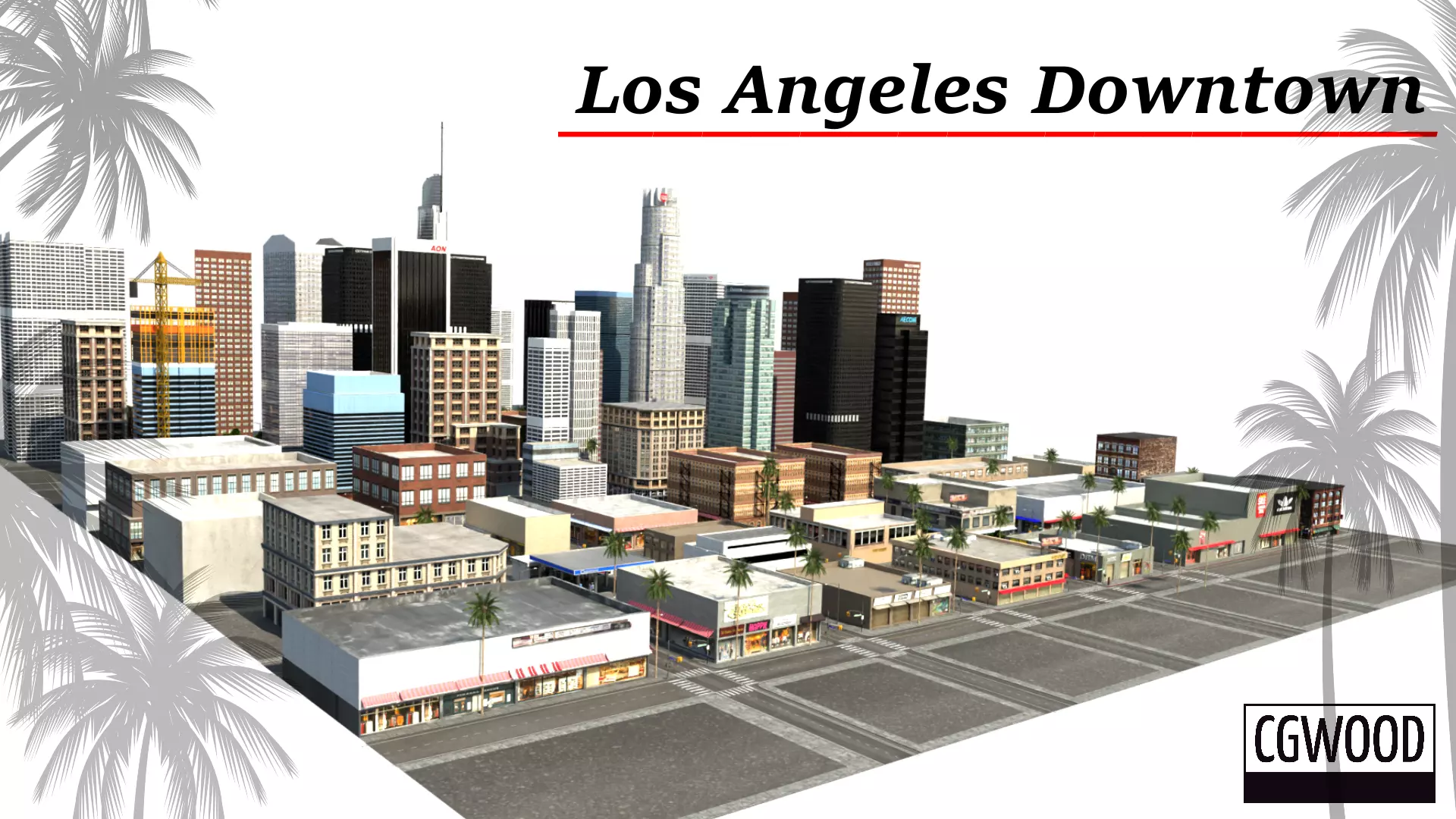 Los Angeles Hollywood Downtown California America LA 3D model_0