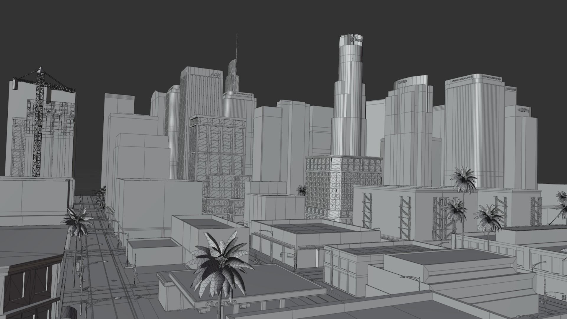 Los Angeles Hollywood Downtown California America LA 3D model_32