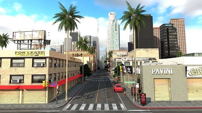 Los Angeles Hollywood Downtown California America LA 3D model 5