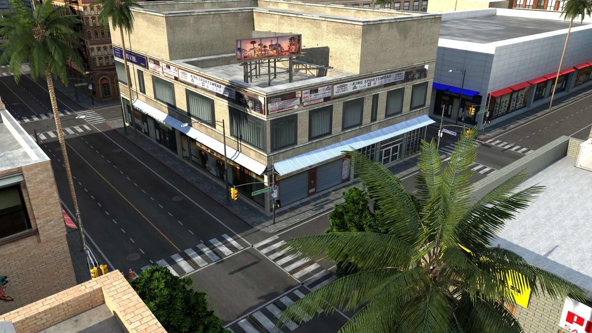 Los Angeles Hollywood Downtown California America LA 3D model_22