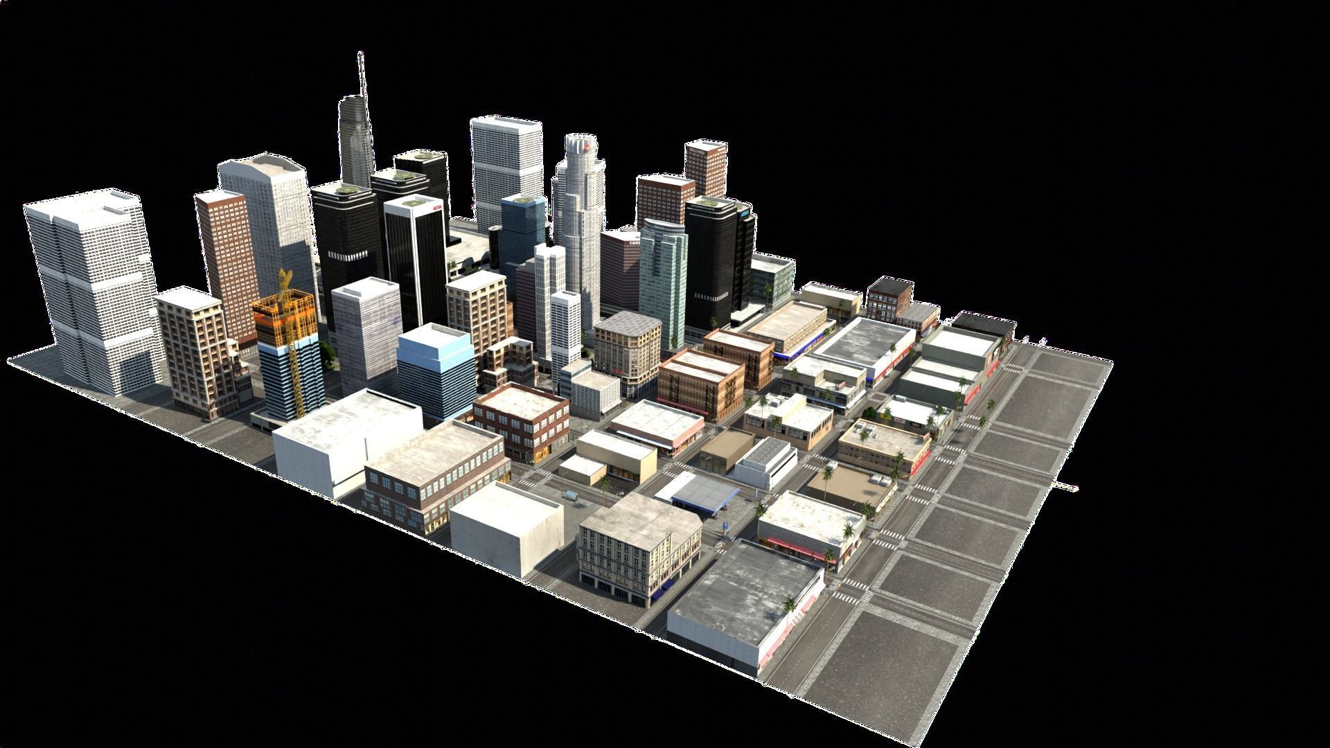 Los Angeles Hollywood Downtown California America LA 3D model_89