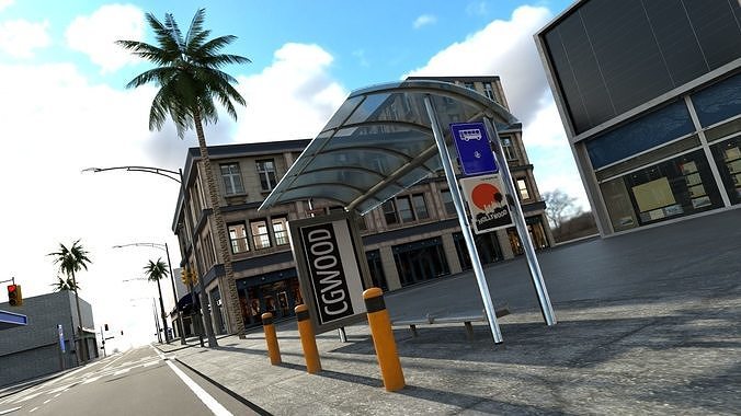 Los Angeles Hollywood Downtown California America LA 3D model 7