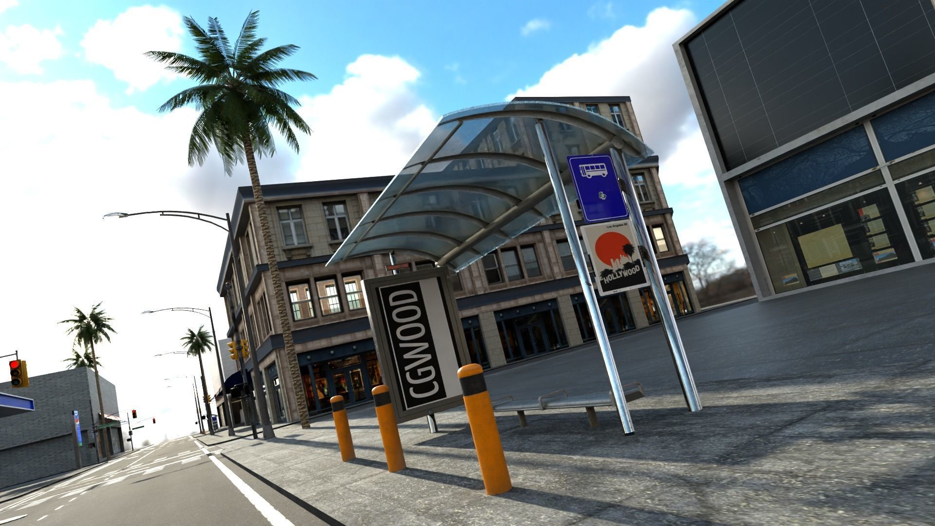 Los Angeles Hollywood Downtown California America LA 3D model_6