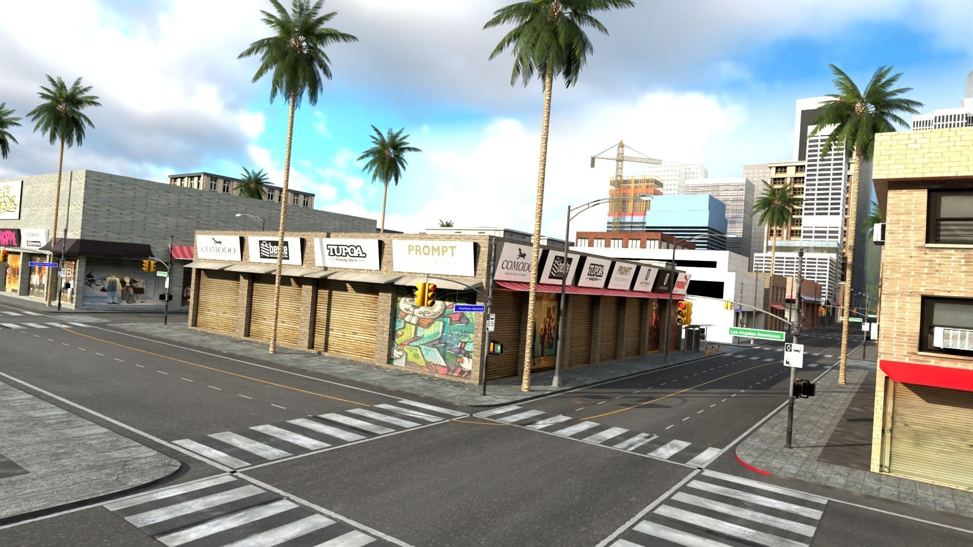 Los Angeles Hollywood Downtown California America LA 3D model_73