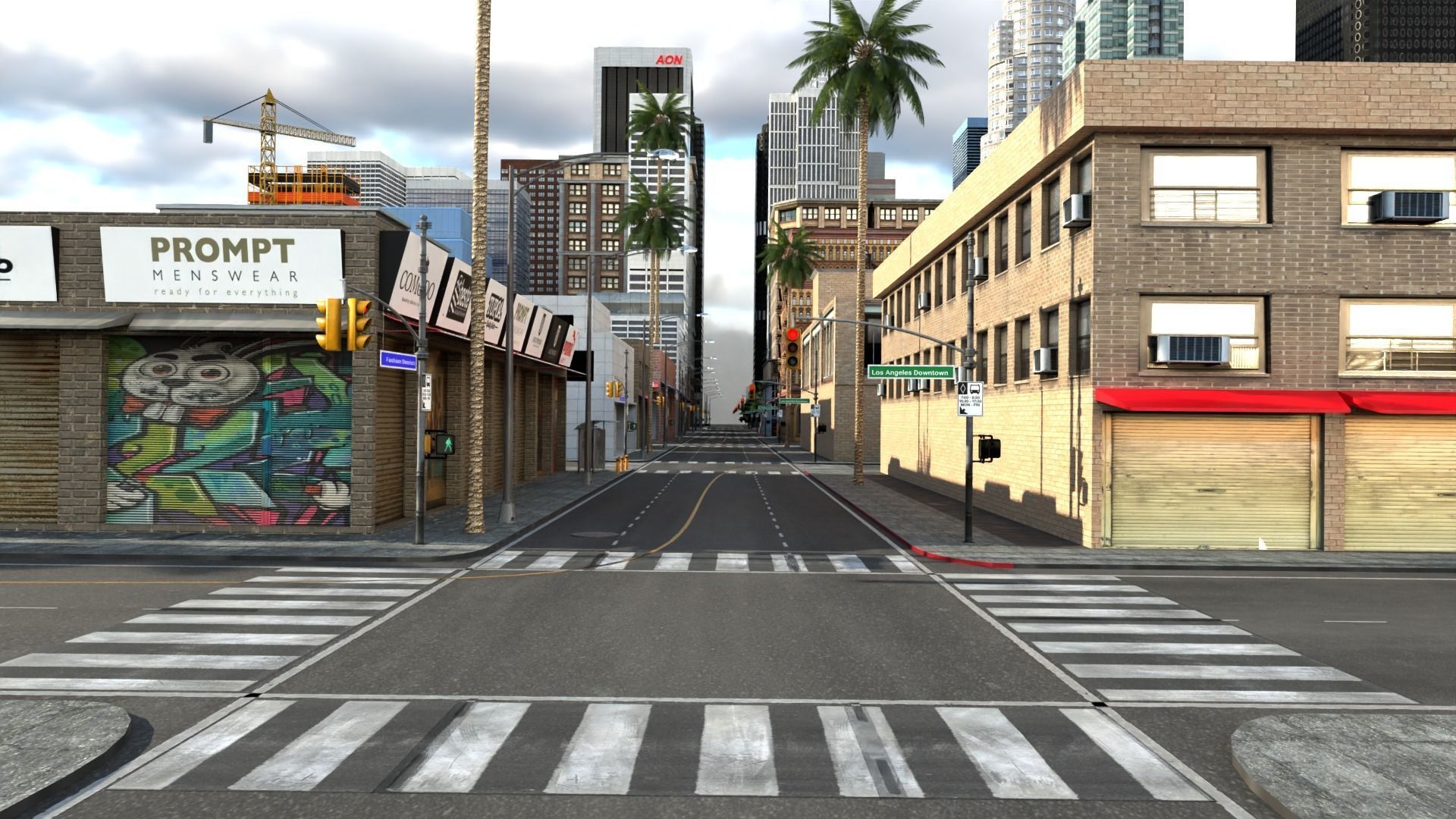 Los Angeles Hollywood Downtown California America LA 3D model_34