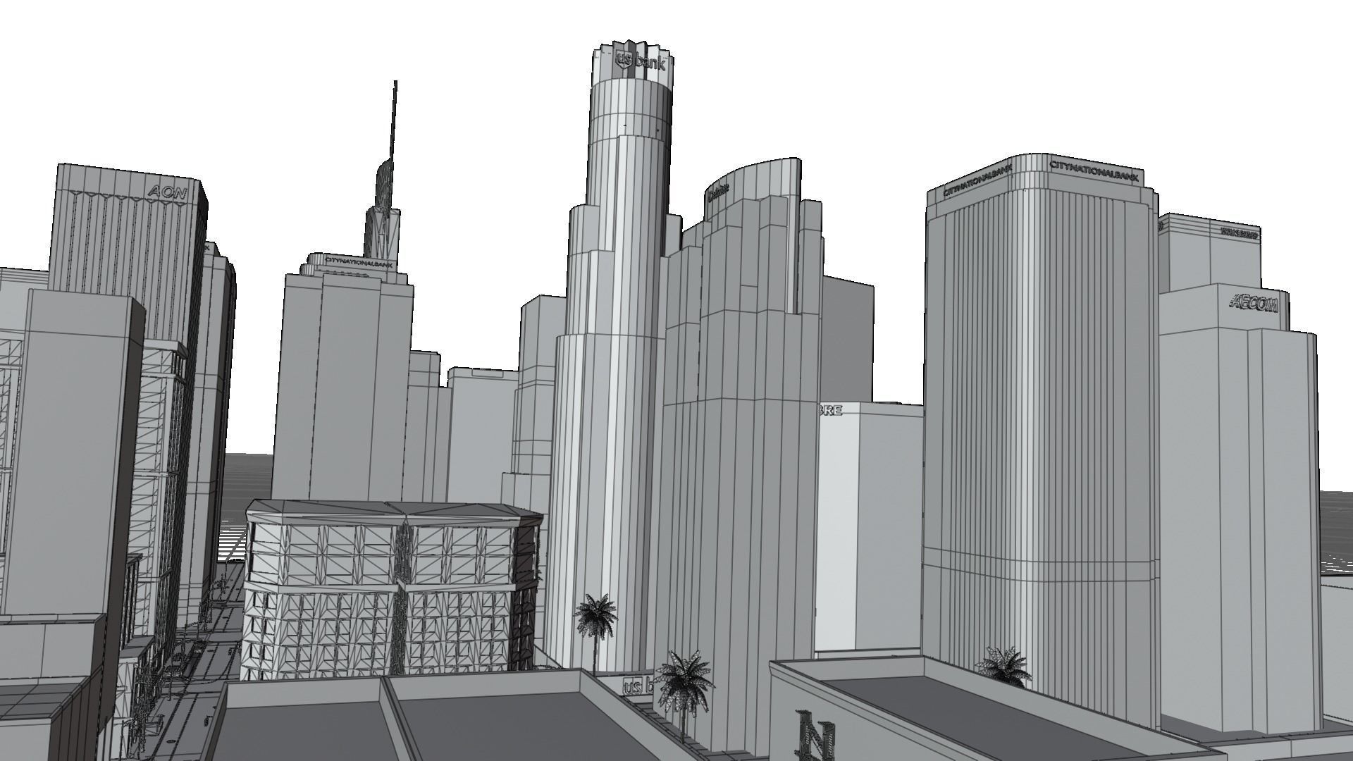 Los Angeles Hollywood Downtown California America LA 3D model_82