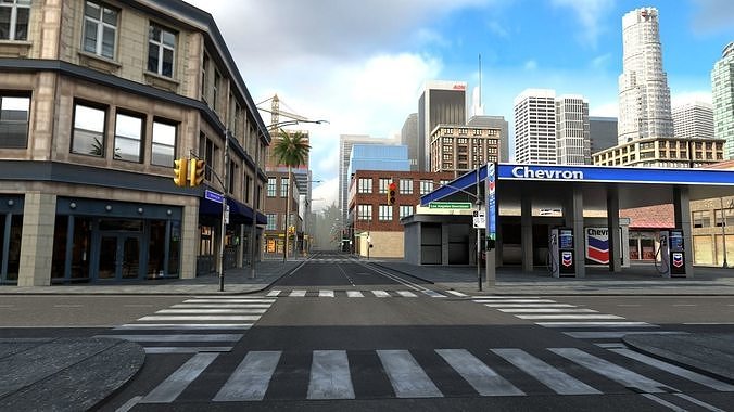 Los Angeles Hollywood Downtown California America LA 3D model 3