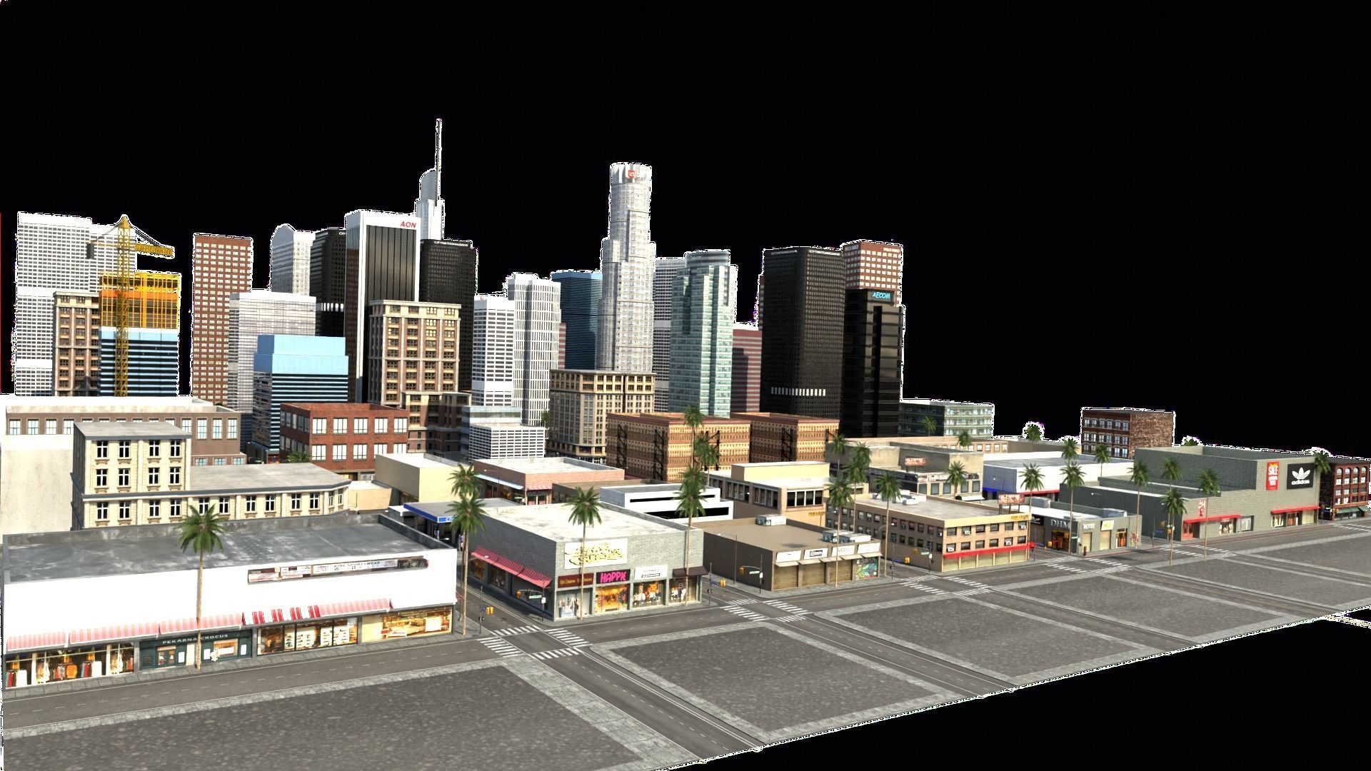 Los Angeles Hollywood Downtown California America LA 3D model_95