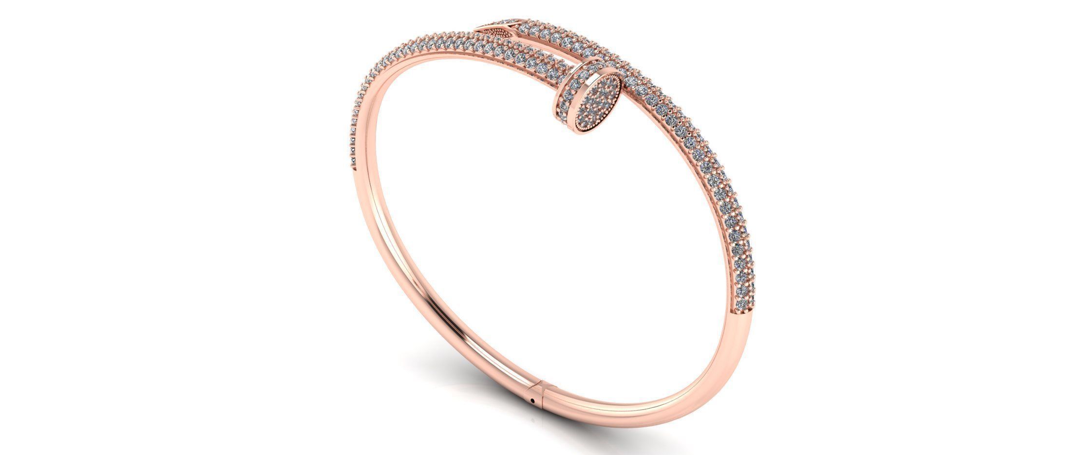 Bracelet Just Un Clou With Diamonds - Size 17 3D print model_2