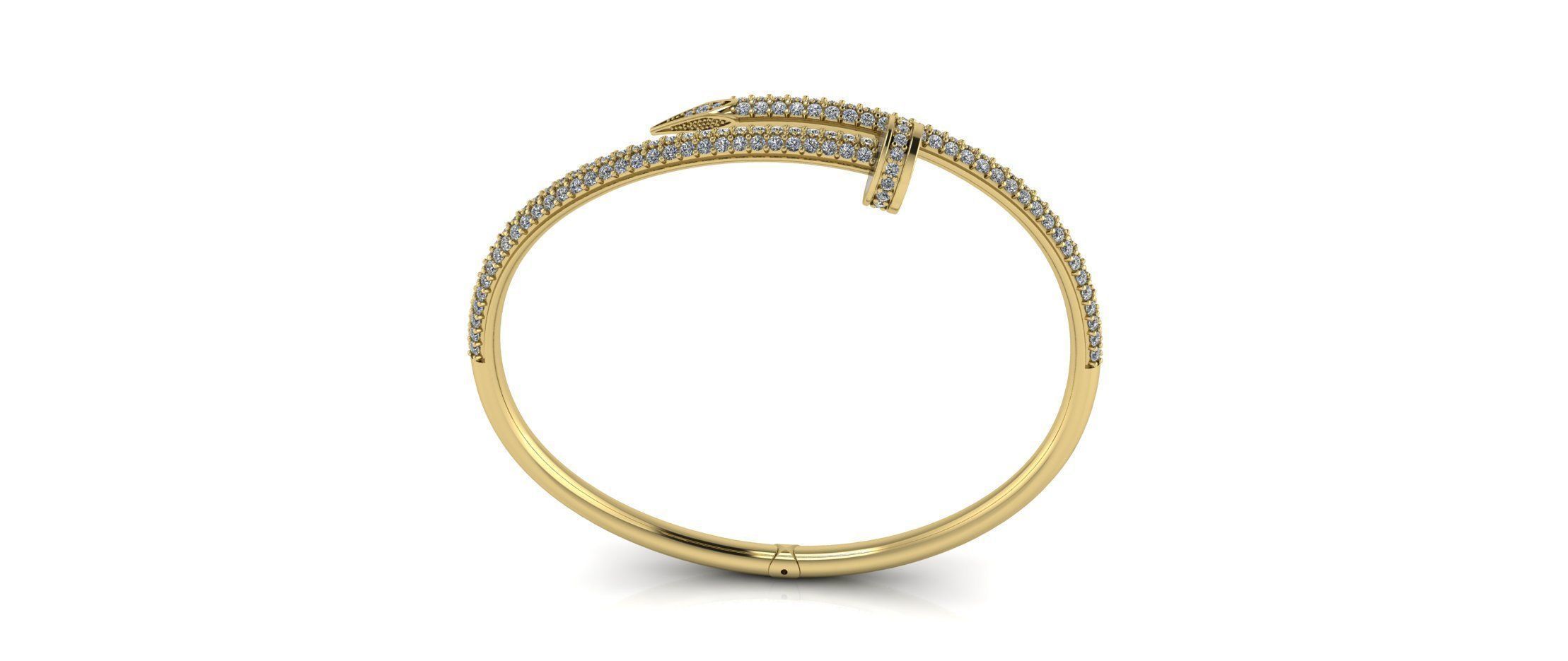 Bracelet Just Un Clou With Diamonds - Size 17 3D print model_3
