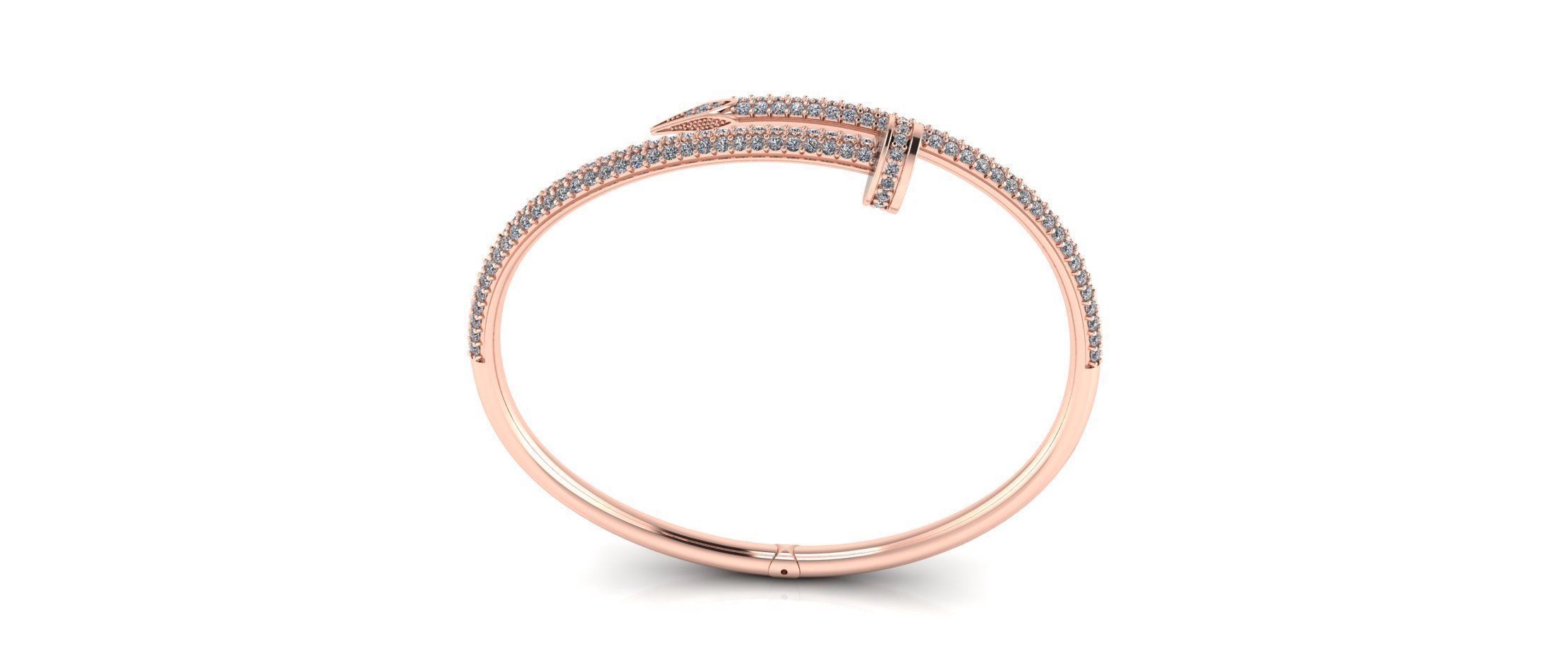 Bracelet Just Un Clou With Diamonds - Size 17 3D print model_5