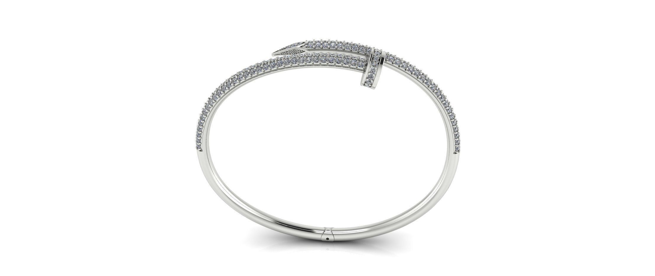 Bracelet Just Un Clou With Diamonds - Size 17 3D print model_4