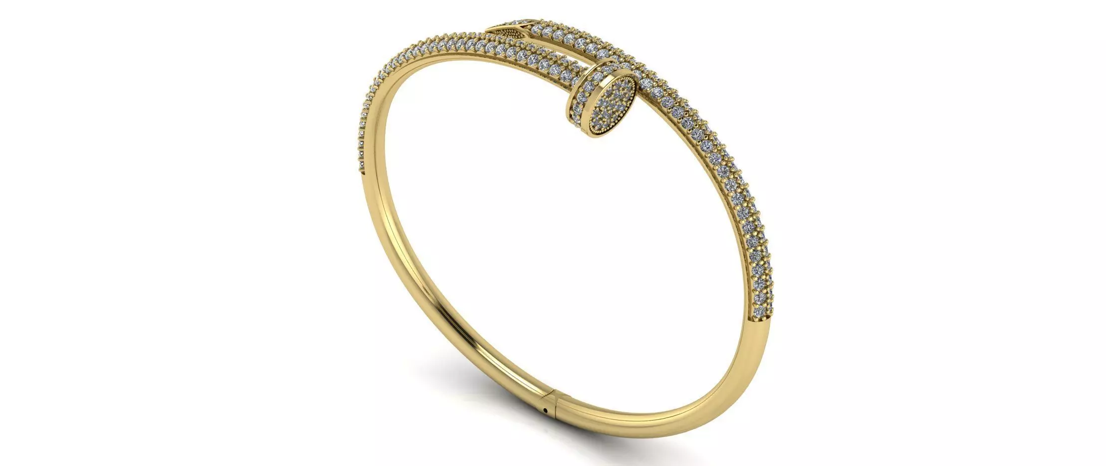 Bracelet Just Un Clou With Diamonds - Size 17 3D print model_0